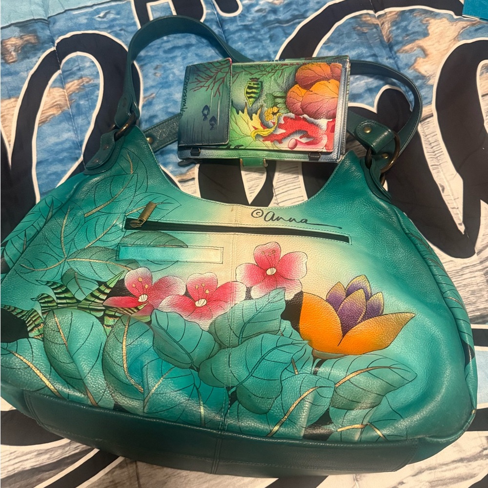 Colorful Parrot Print Women's Bag and matching wallet - Picture 2 of 11